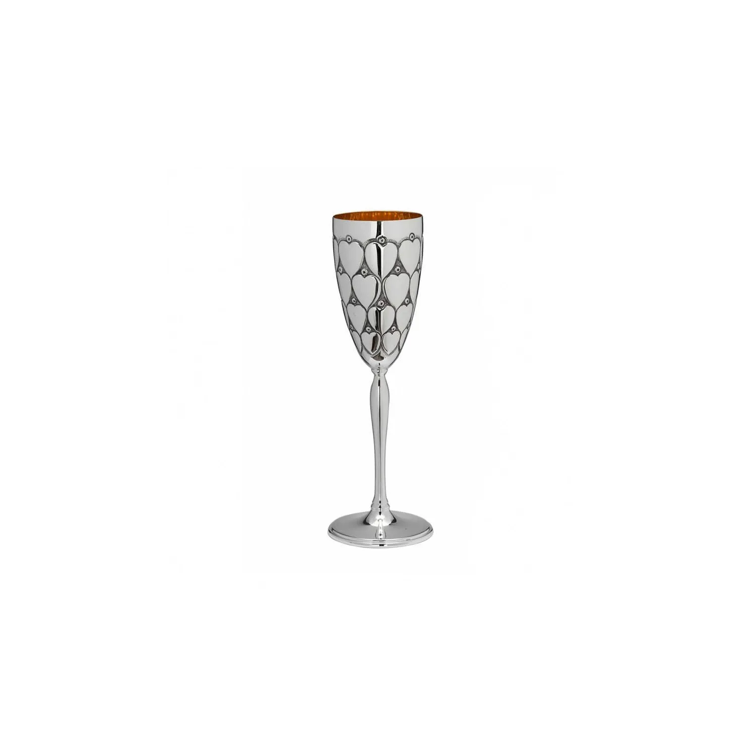 Pahar argint masiv AG925 placat cu aur Cuori