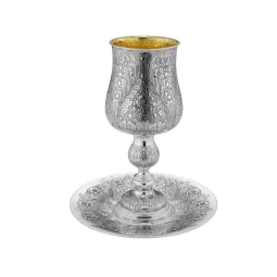 Potir si tava Elijah Cup argint masiv Poppy
