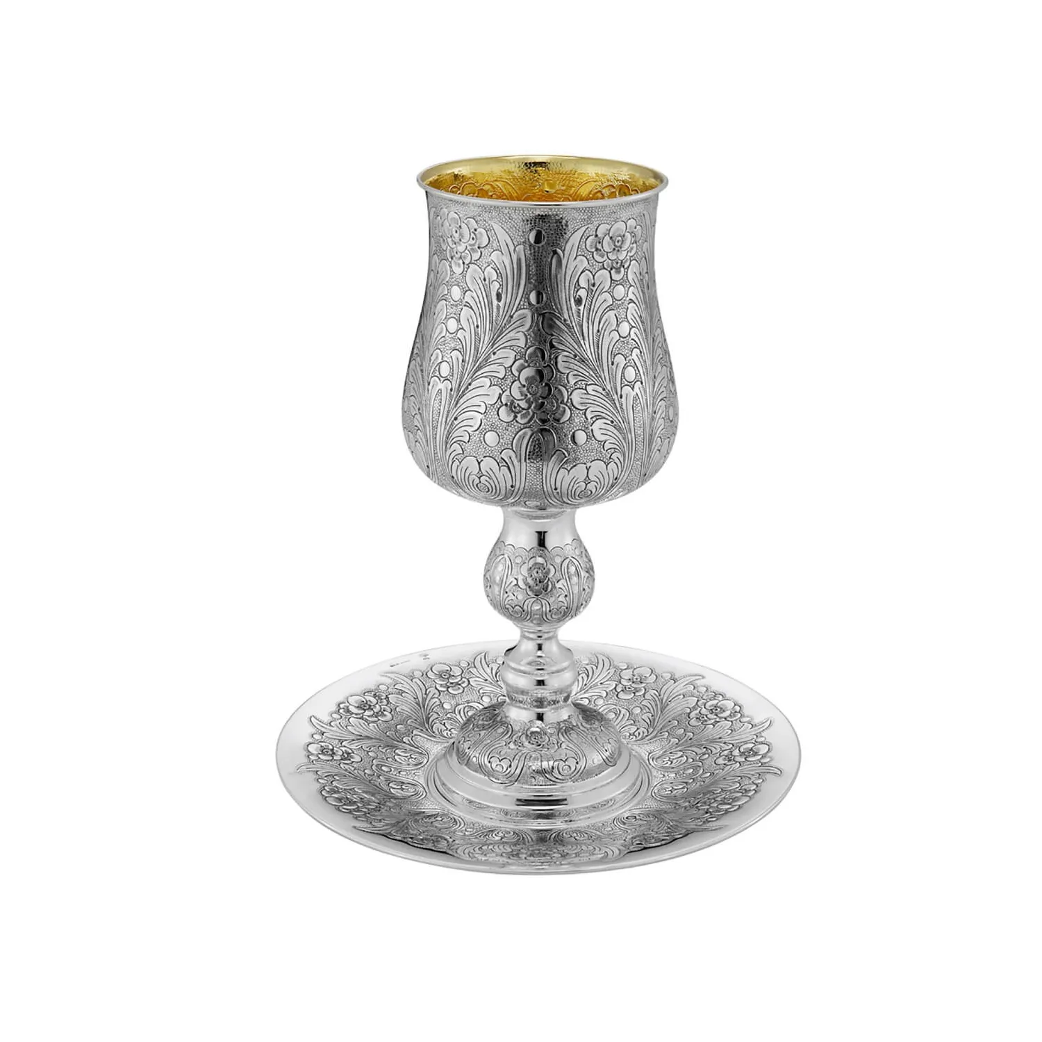 Potir si tava Elijah Cup argint masiv Poppy