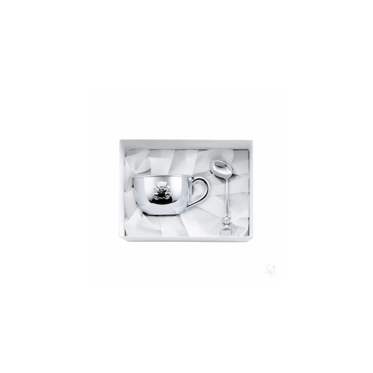 Set botez argint masiv Ursulet