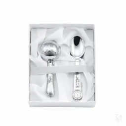 Set botez argint masiv trenulet