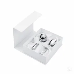 Set botez argint masiv trenulet