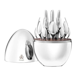 Set tacamuri argintate Mood by Christofle in capsula ou