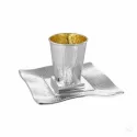 Set pahar si tava argint masiv Conico hammered