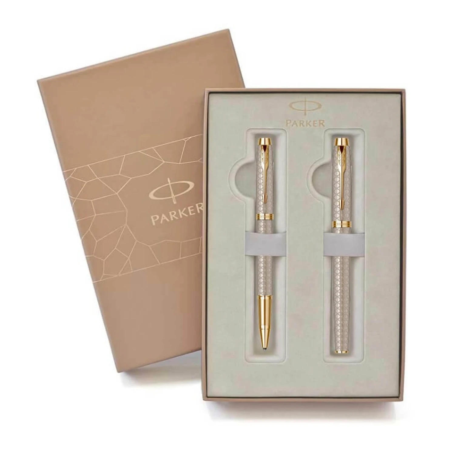 Set pix si stilou Parker IM Royal Premium Warm Silver