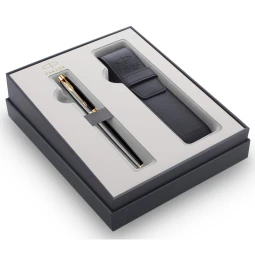 Set stilou Parker IM Royal Gold cu etui