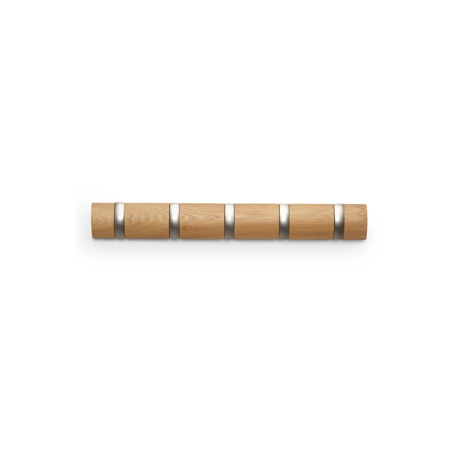 Cuier cu 5 carlige rabatabile Umbra Flip natural