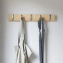Cuier cu 5 carlige rabatabile Umbra Flip natural