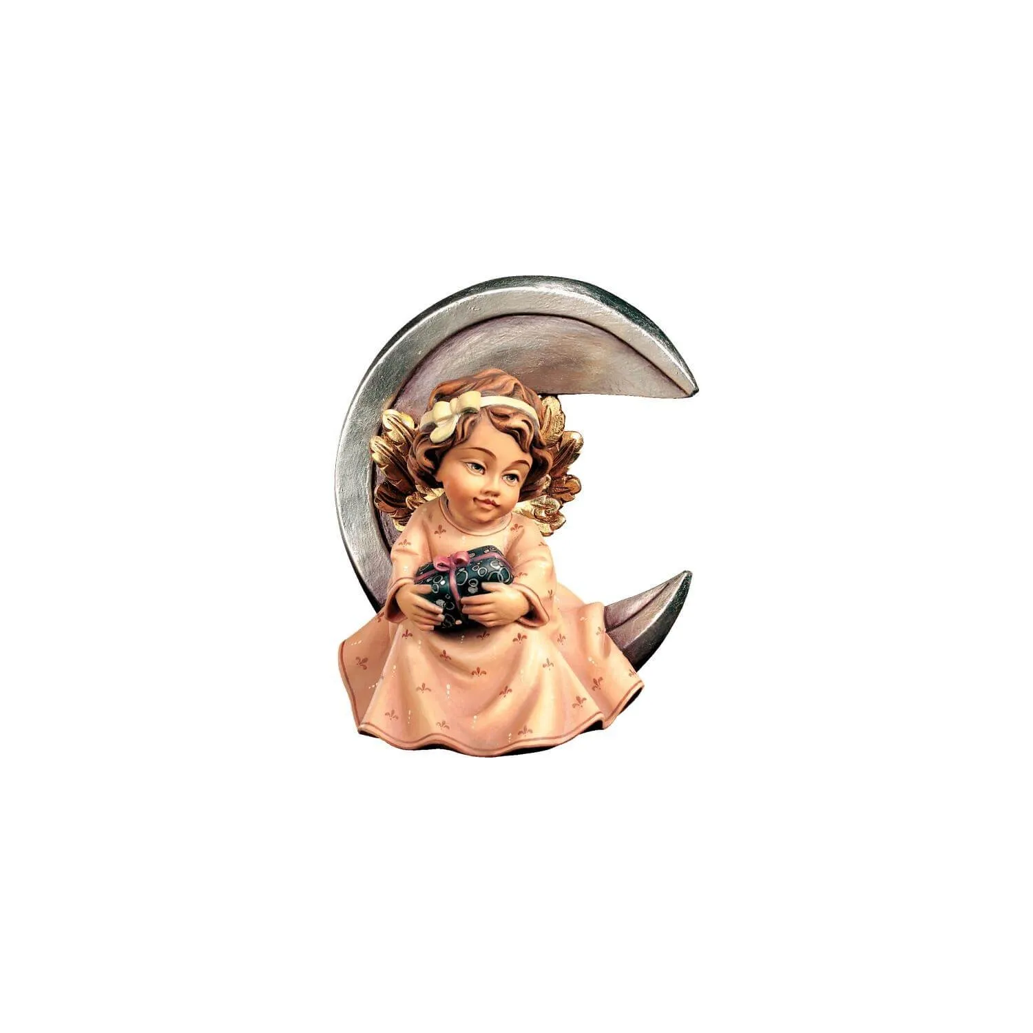 Statueta "Ingeras cu dar" din lemn, 8cm