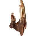 Statueta lemn aurit "Fatima si copiii", 34cm