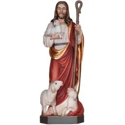 Statueta lemn "Pastorul cel bun", 34cm