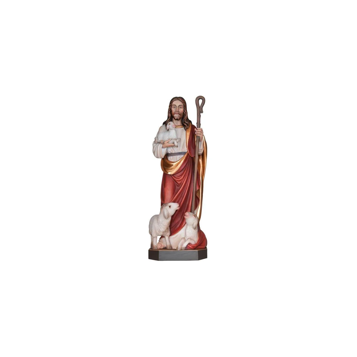 Statueta lemn "Pastorul cel bun", 34cm