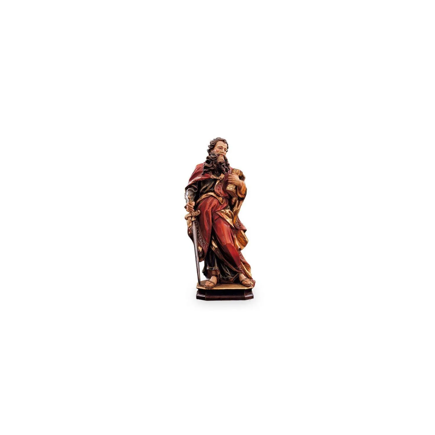Statueta lemn aurit "Sfantul Pavel", 60cm