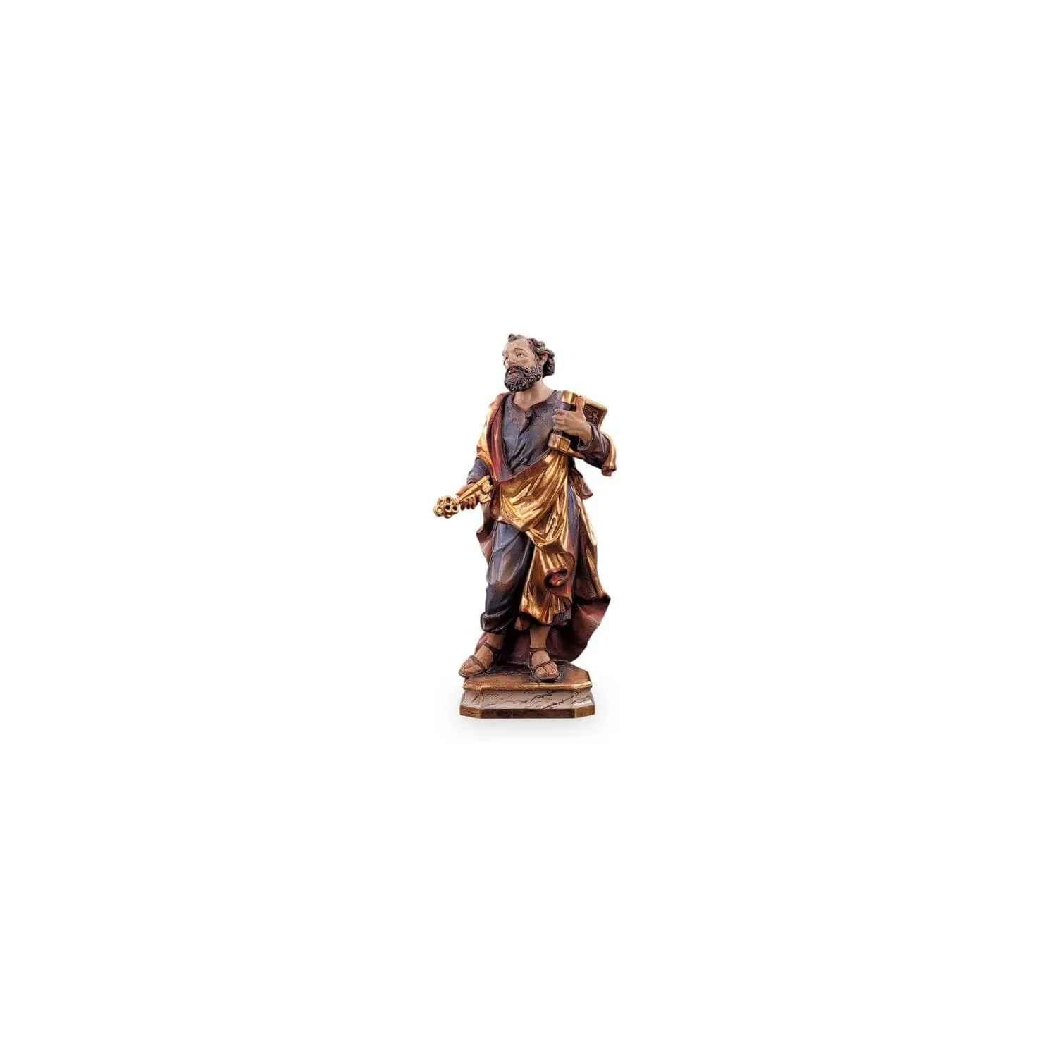 Statueta lemn aurit "Sfantul Petru", 36cm