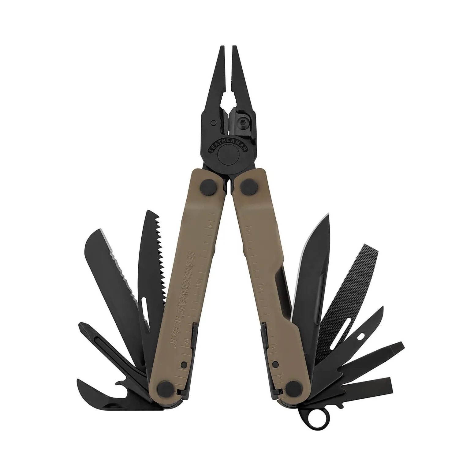 Patent profesional Leatherman Rebar Coyote Army, 17 functii