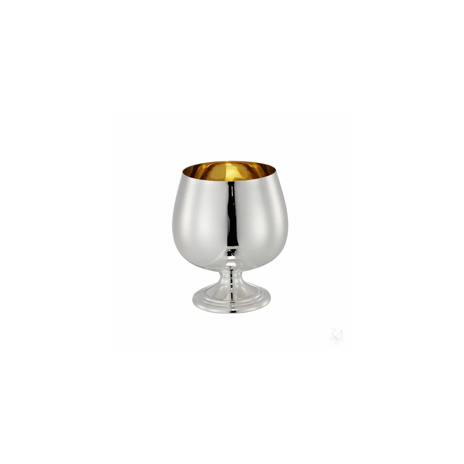 Pahar argint masiv Brandy placat cu aur