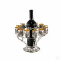 Suport sticla cu 12 pahare argint masiv Acanthus