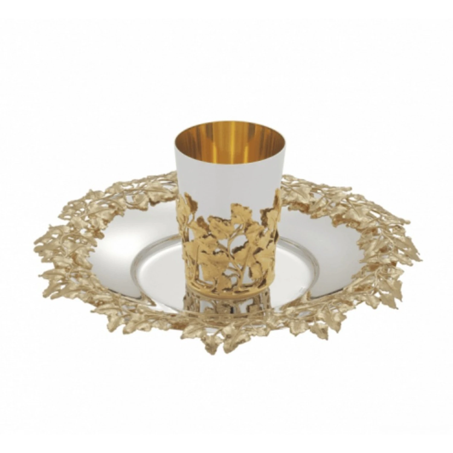 Set Kiddush pahar si tava argint masiv Ivy