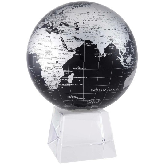 Glob pamantesc solar rotativ Mova Black World XXL baza cristal