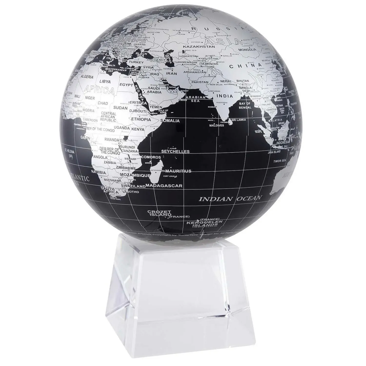 Glob pamantesc solar rotativ Mova Black World XXL baza cristal