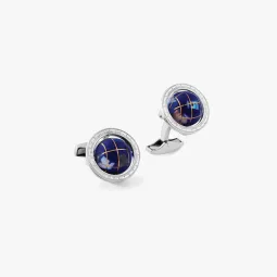Butoni argint masiv Globe Lapis