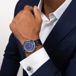 Butoni argint masiv Globe Lapis