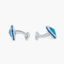 Butoni argint masiv Apatite Doppione Cushion