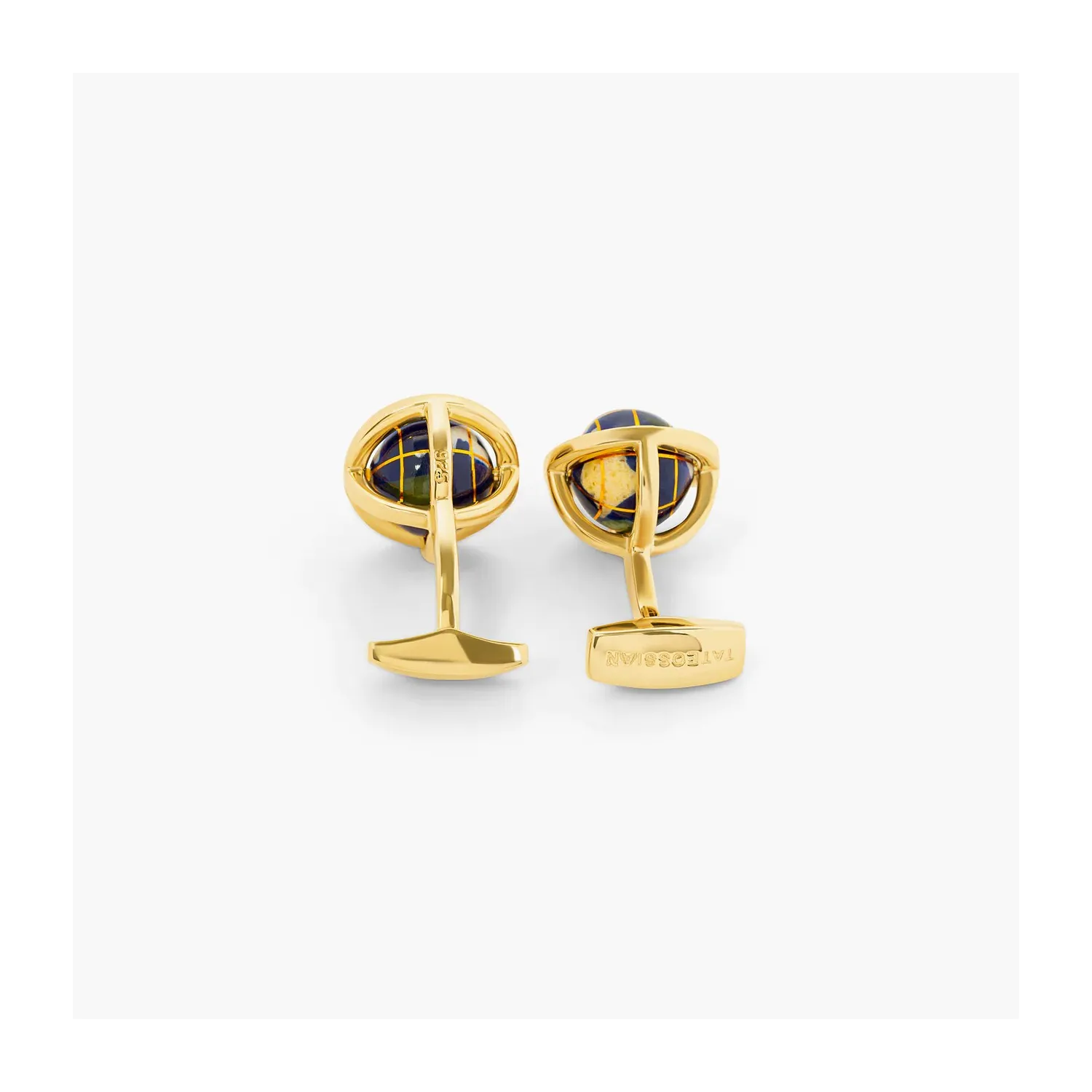 Butoni argint masiv Globe Lapis Gold
