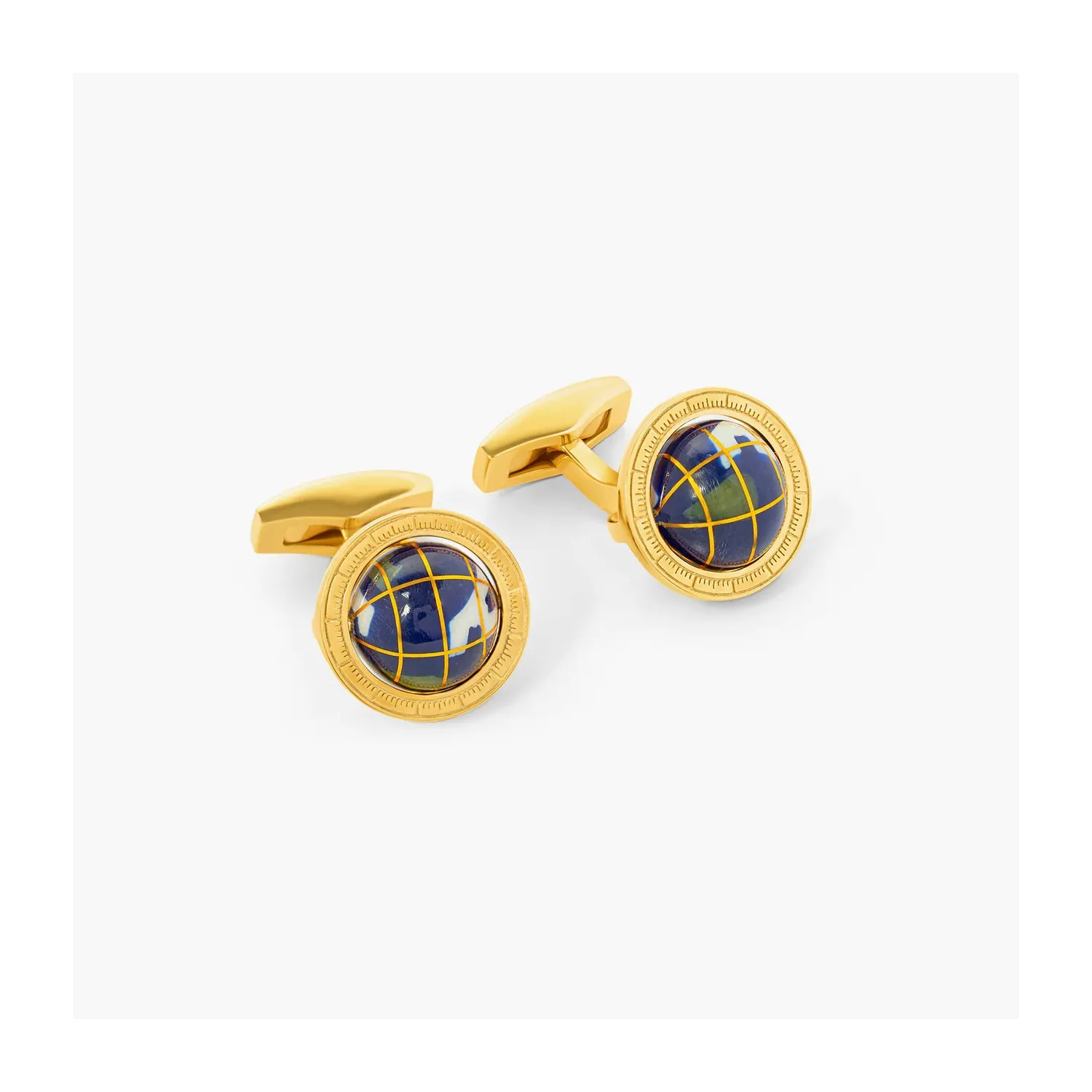 Butoni argint masiv Globe Lapis Gold