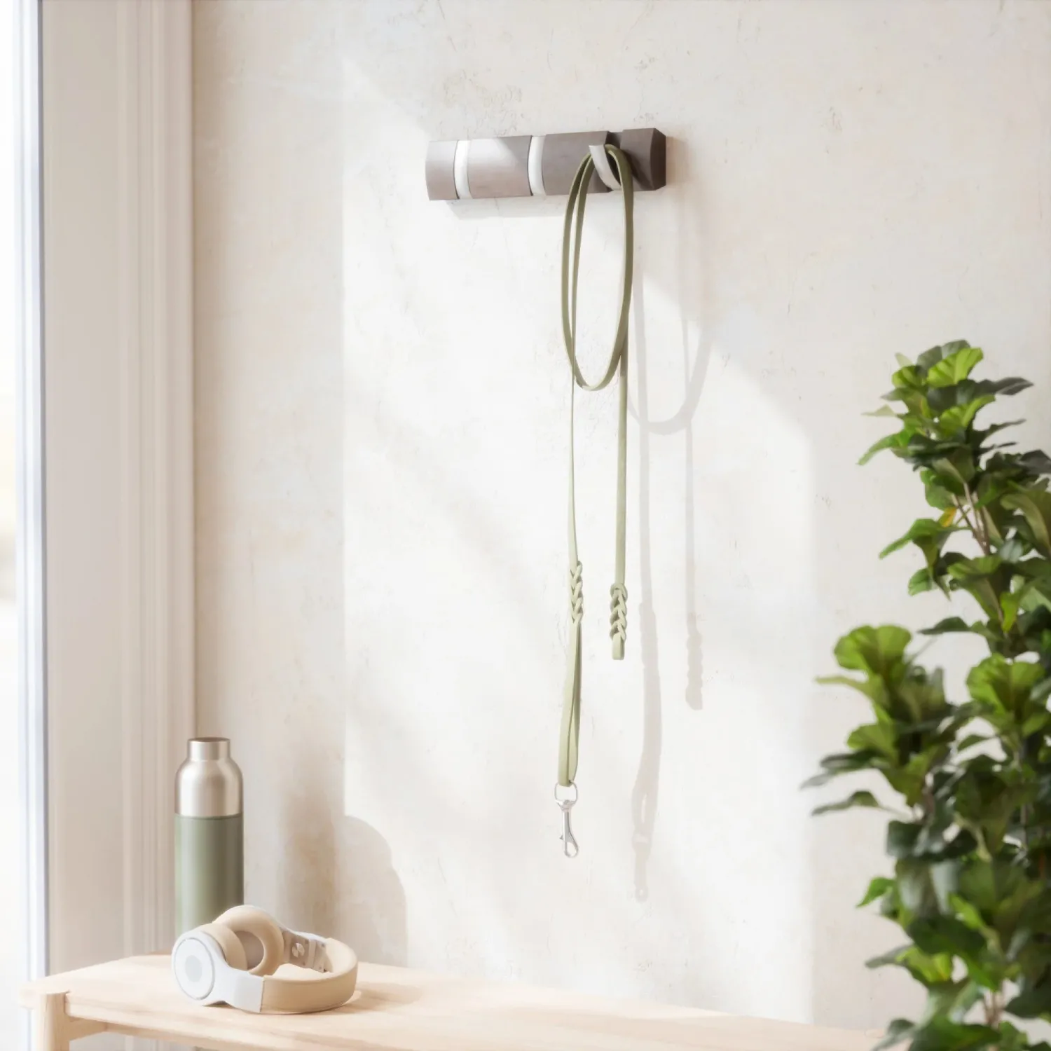 Cuier cu 3 carlige rabatabile Umbra Flip gri