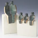 Statueta bronz Familie cu trei copii