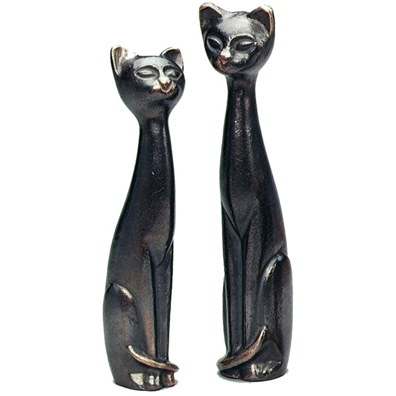 Set 2 statuete bronz masiv "Pisici"