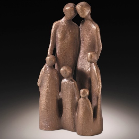 Statueta bronz Familie cu patru copii, editie limitata