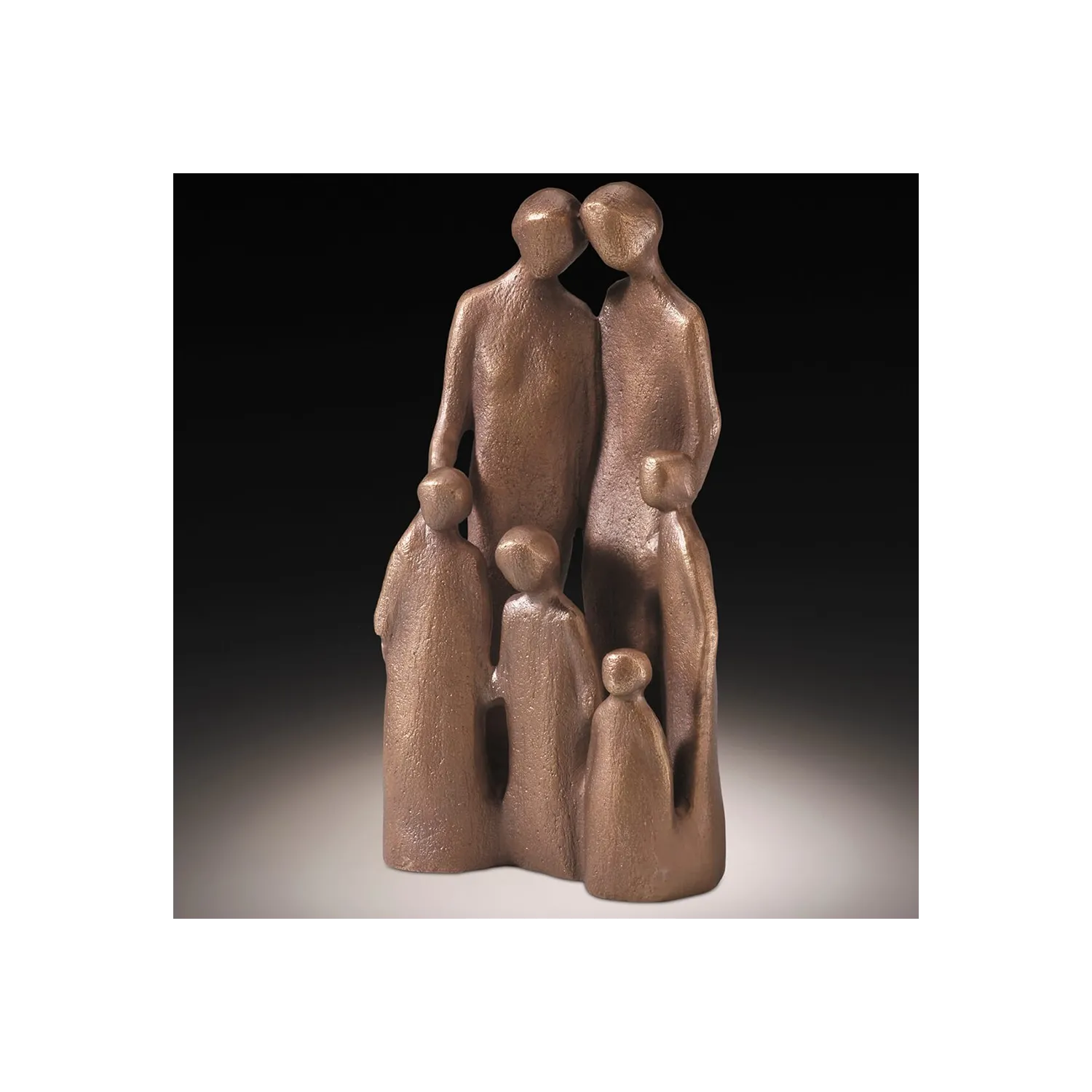 Statueta bronz Familie cu patru copii, editie limitata
