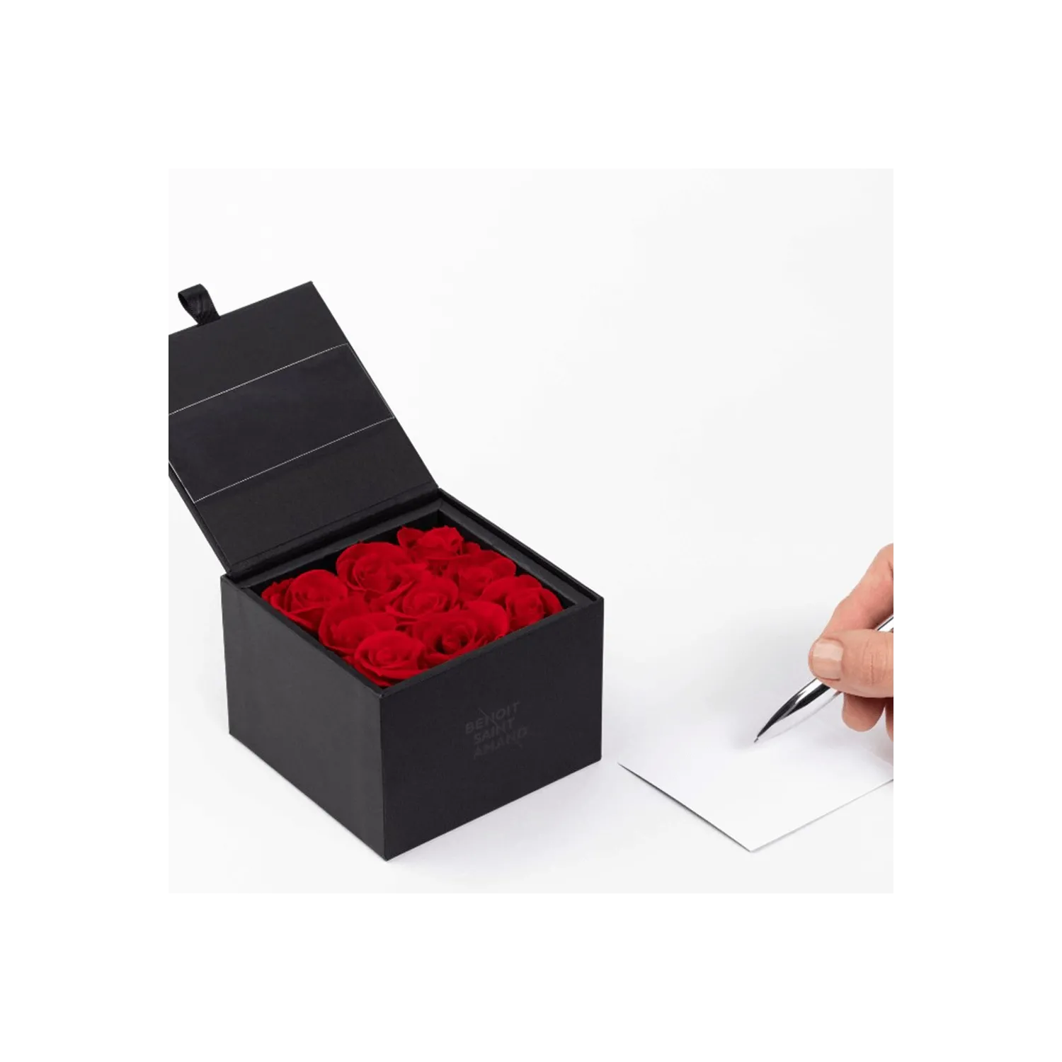 Cutie cu 9 trandafiri prezervati My Love XL