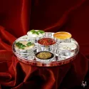 Set servire Indian din argint masiv Thali