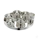 Set servire Indian din argint masiv Thali
