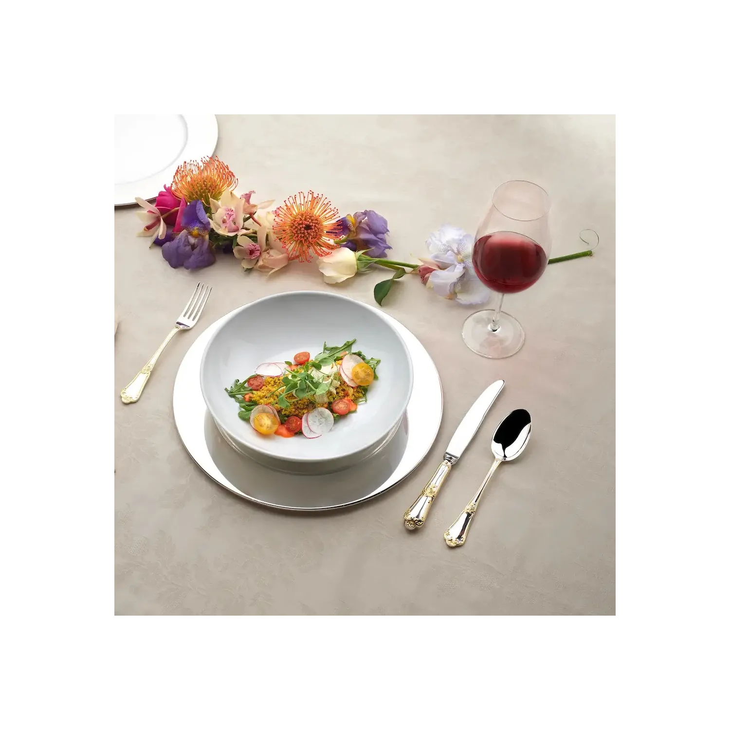 Set 3 tacamuri argint masiv Floreale placat cu aur