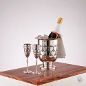Set 2 pahare argint masiv AG925 placate cu aur Cuori