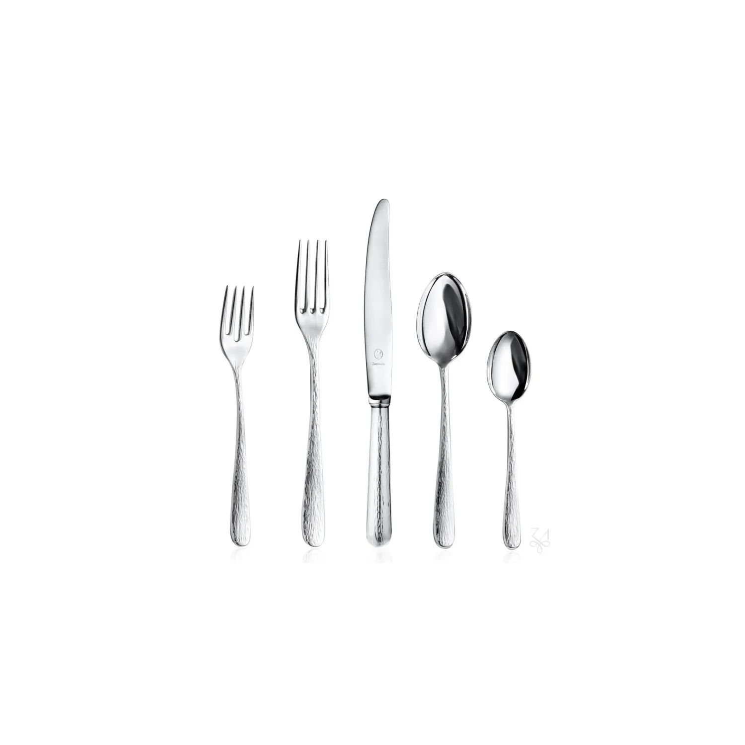 Set 60 tacamuri argint masiv 925 Svedese Hammered