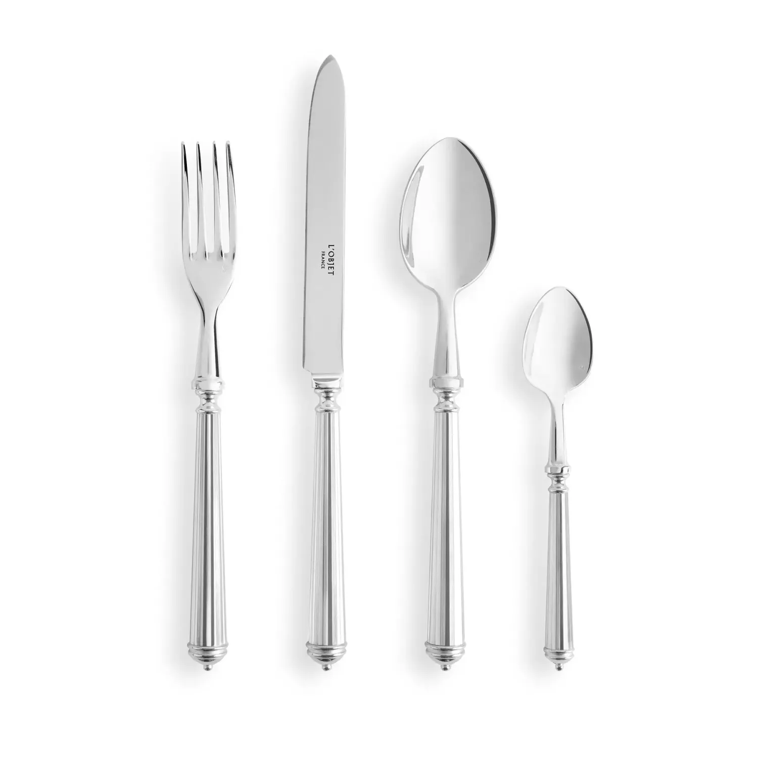 Set 4 tacamuri argintate L'Objet Lignes