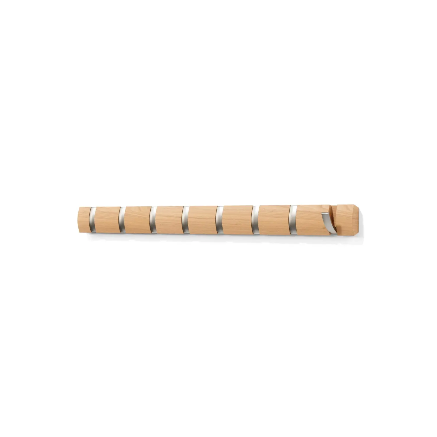 Cuier cu 8 carlige rabatabile Umbra Flip natural