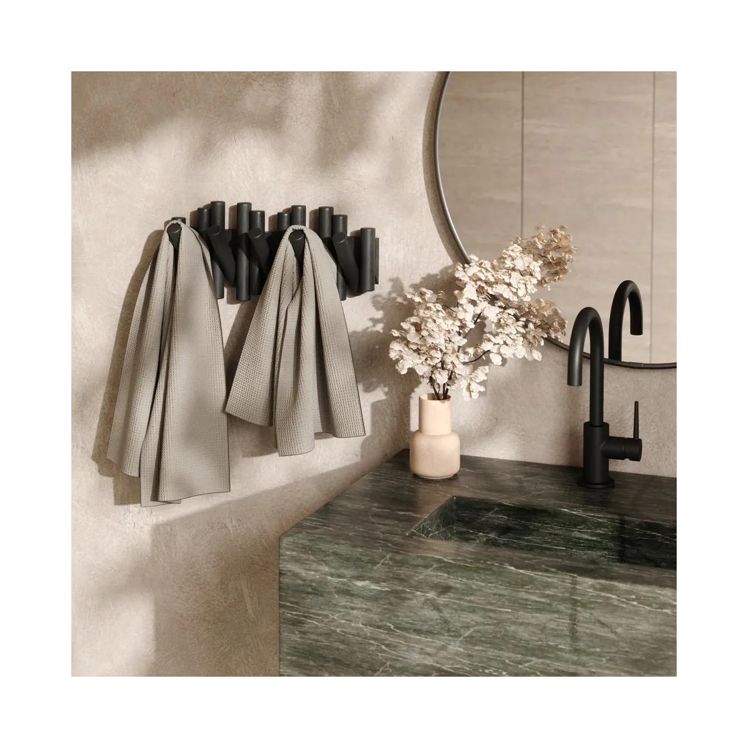 Cuier Umbra Picket Rail negru