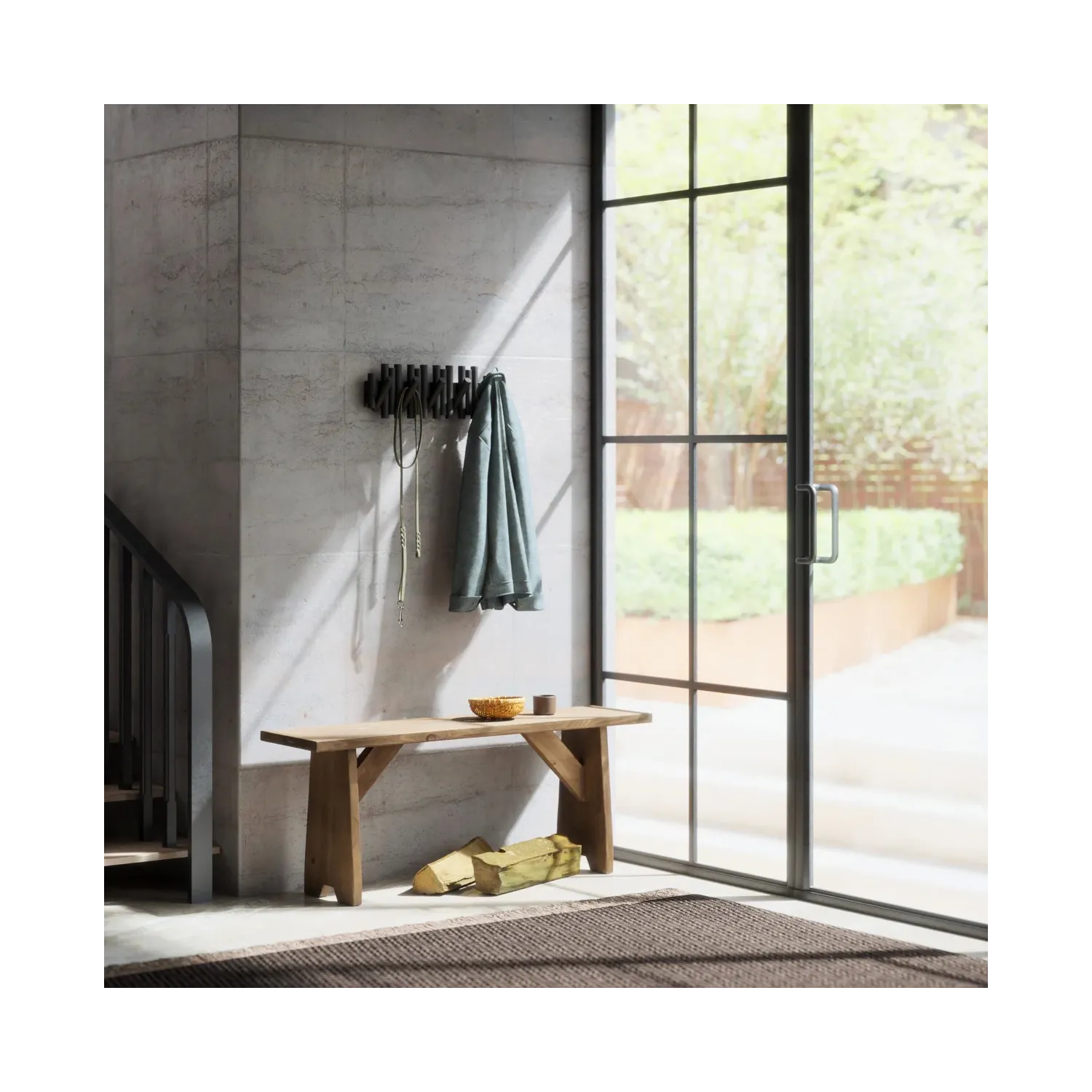 Cuier Umbra Picket Rail negru