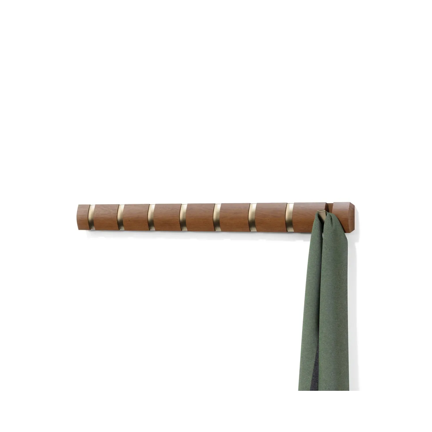 Cuier cu 8 carlige rabatabile Umbra Flip Gold