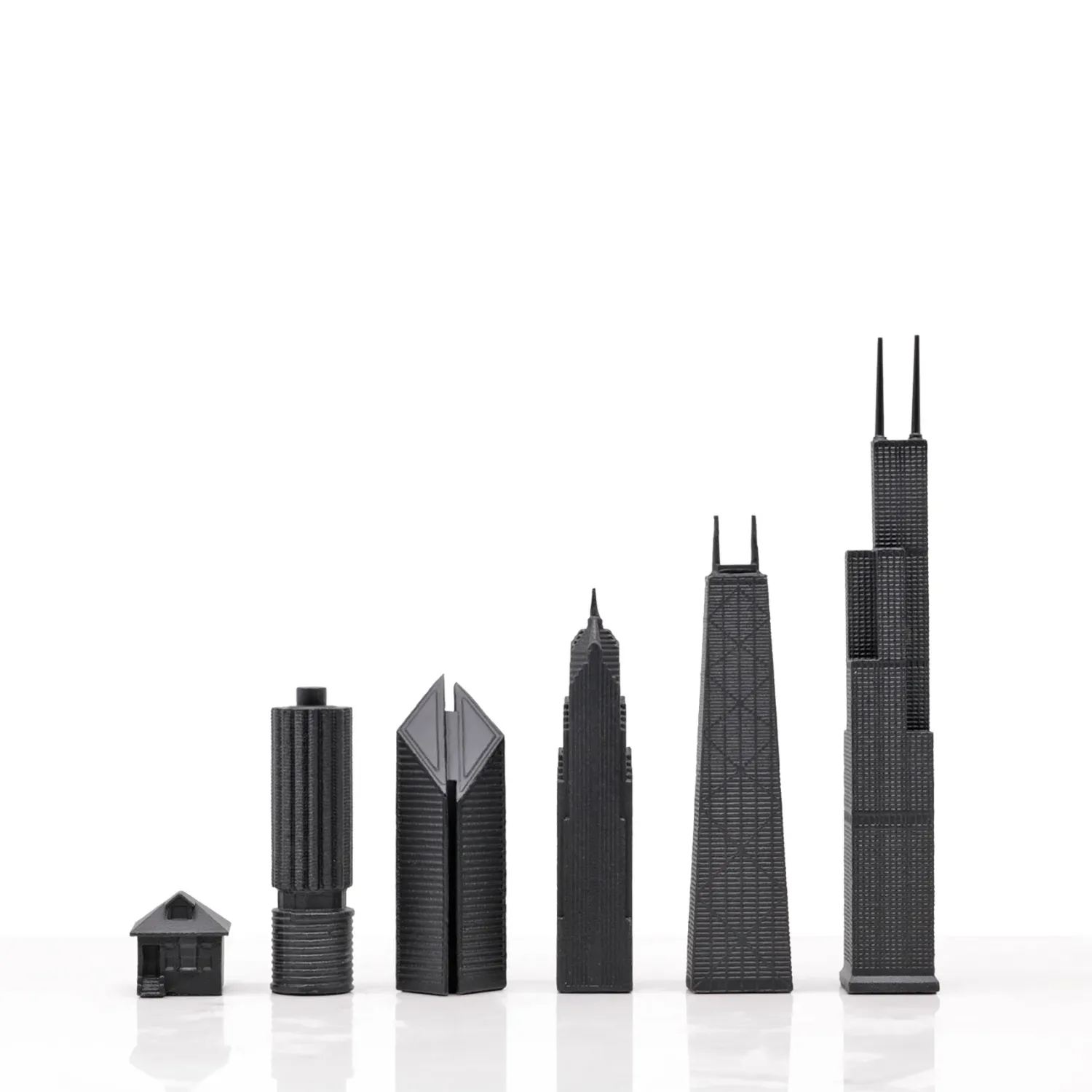 Joc de sah Skyline Chicago Luxury Bronze Marble