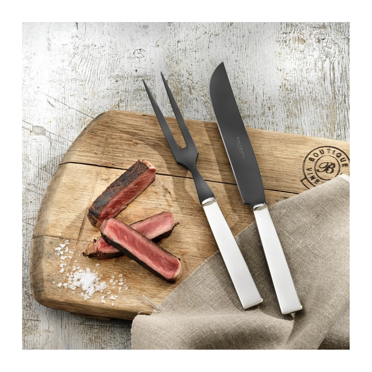 Set 2 tacamuri carne argint masiv Robbe & Berking Riva