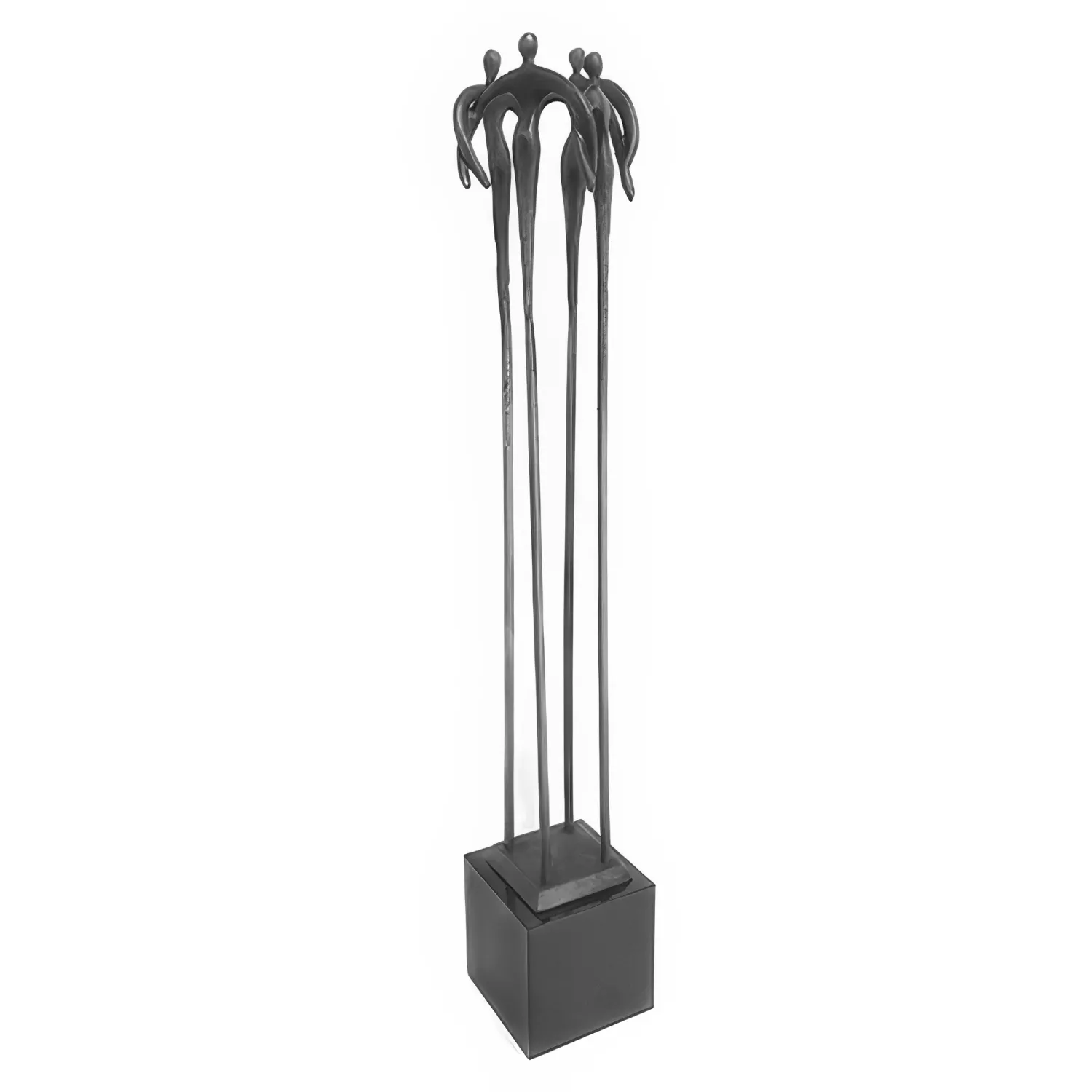 Sculptura bronz masiv "Inspiratie si cooperare" 42cm