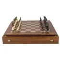 Joc de sah Walnut Burl Brass and Pewter
