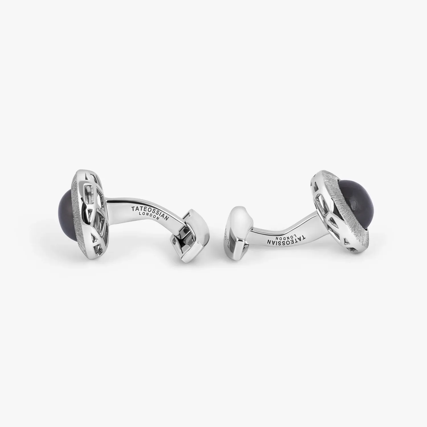 Butoni argint masiv Graffiato Moonstone